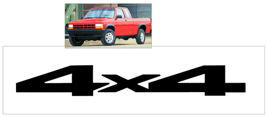 1994-99 Dodge Dakota - 4x4 - Tailgate Decal - QG-DT-9499-839-BK-1-QG-DT-9499-839-BK-2-  DRIVEN - 1