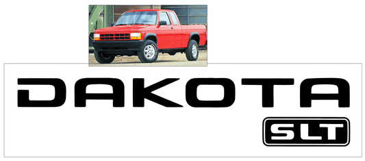 2003-04 Dodge Dakota - DAKOTA  SLT - Tailgate Decal - QG-DT-0304-842-BK-1-QG-DT-0304-842-BK-2-  DRIVEN - 1