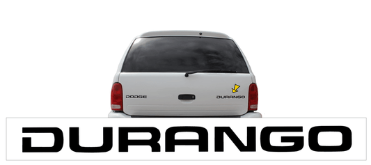 2001-03 Dodge DURANGO - Door / Lift Gate Name Decal - 1" x 12.75" - QG-CDDU-0103-854-BK-1-QG-CDDU-0103-854-BK-2-  DRIVEN - 1