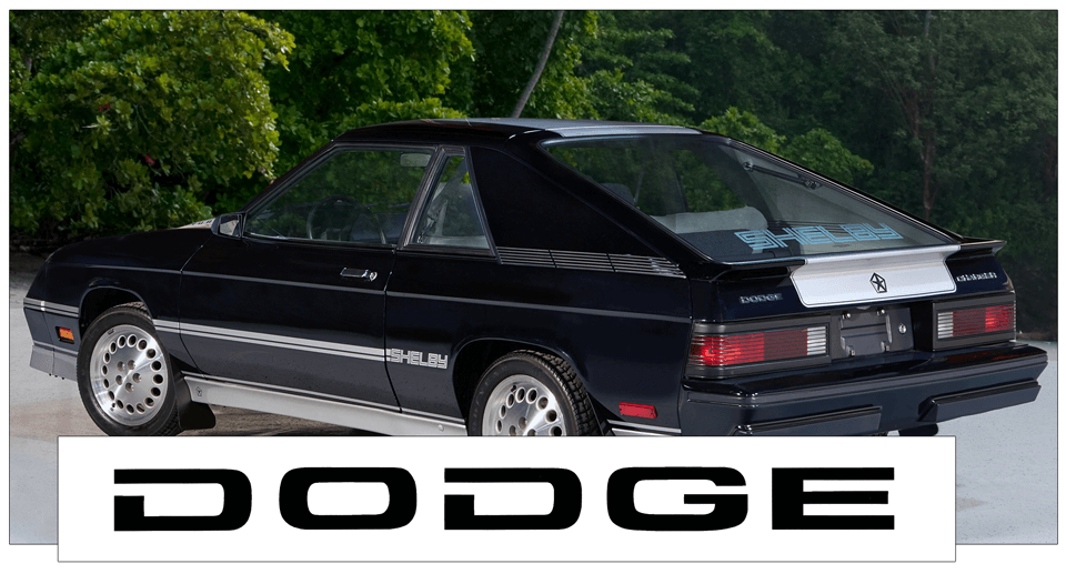1983-87 Dodge Charger Shelby Front Bumper DODGE Name Decal (LH) - QG-DSC-8387-956-BK-1-QG-DSC-8387-956-BK-2-  DRIVEN - 1