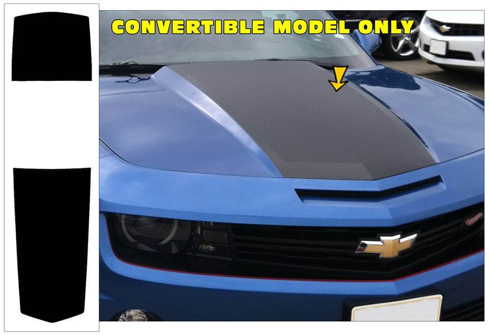 2010-13 Camaro Over The Car Stripe Decal Kit - Convertible - Solid Style - QH-GCCM-10-683-BK-1-QH-GCCM-10-683-BK-2-  DRIVEN - 1