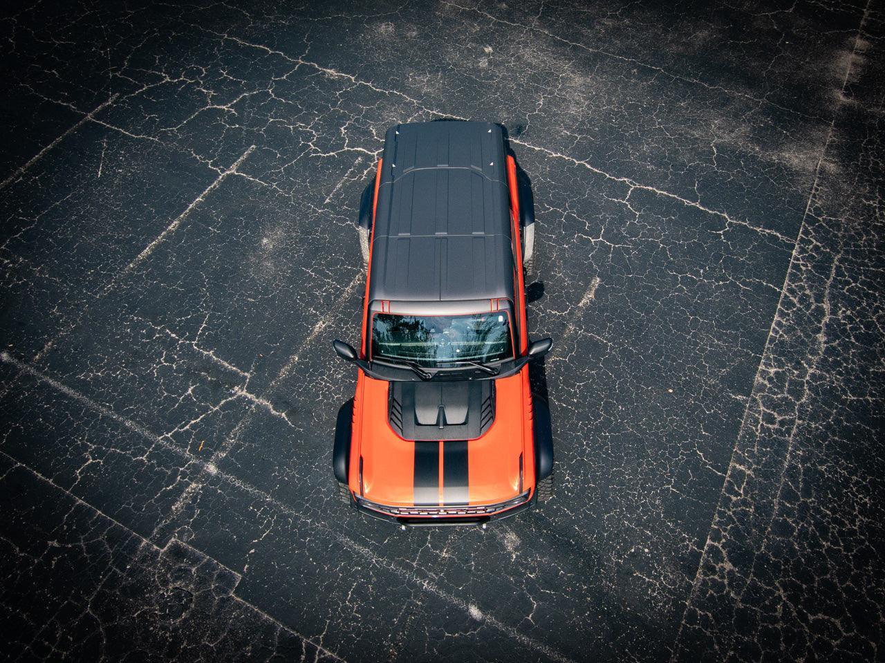 Racing Hood Stripes V1 - 2022+ Bronco Raptor - 22BRRAPHDSTR1-MB-22BRRAPHDSTR1-MBX2-22BRRAPHDSTR1-GB-22BRRAPHDSTR1-GBX2-22BRRAPHDSTR1-WH-  DRIVEN - 8