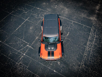 Racing Hood Stripes V1 - 2022+ Bronco Raptor - 22BRRAPHDSTR1-MB-22BRRAPHDSTR1-MBX2-22BRRAPHDSTR1-GB-22BRRAPHDSTR1-GBX2-22BRRAPHDSTR1-WH-  DRIVEN - 8