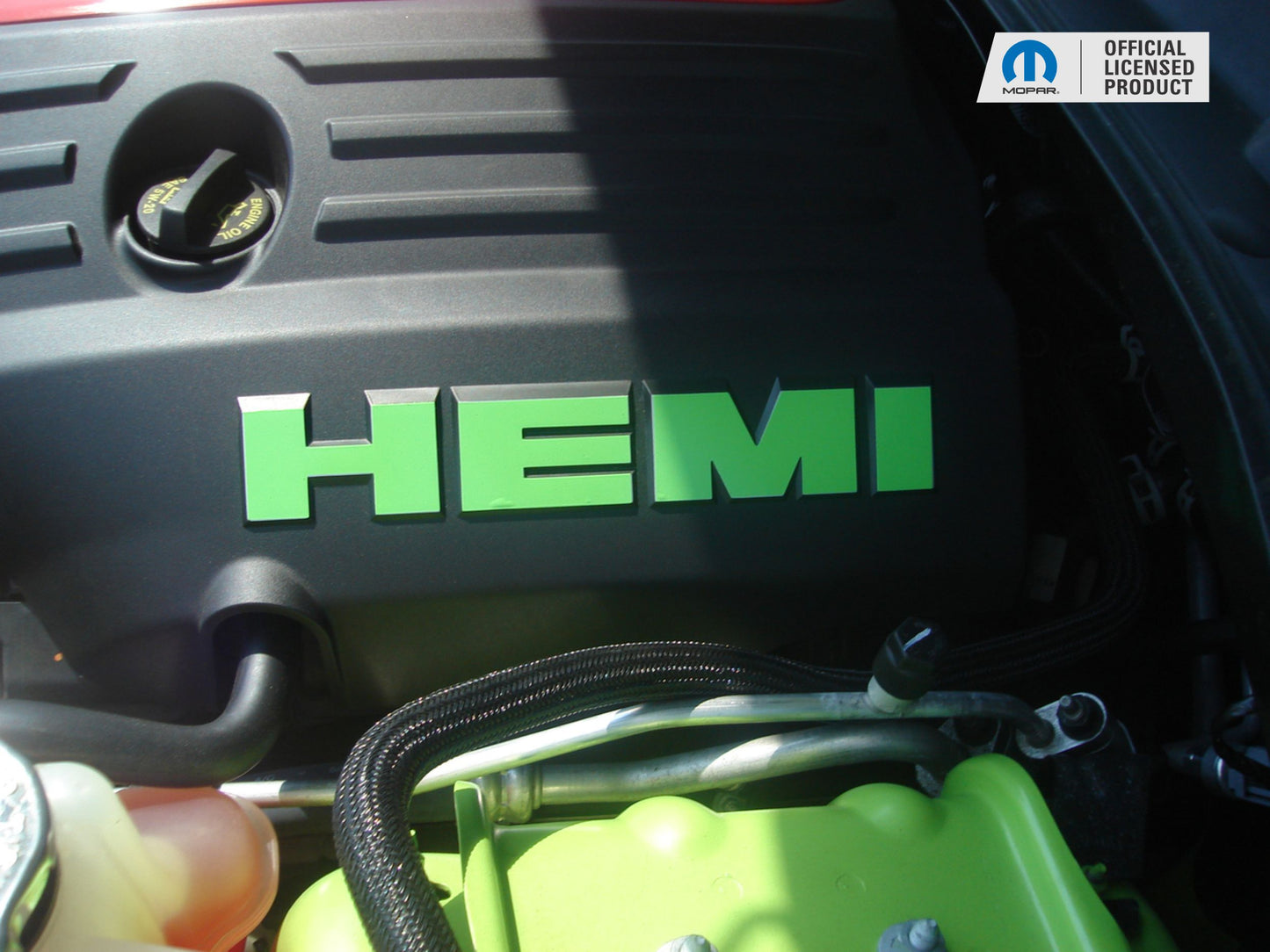 HEMI Lettering Engine Cover Decals - 09-23 Challenger R/T - Challenger:EC-HEMI-01-Challenger:EC-HEMI-03-Challenger:EC-HEMI-02-Challenger:EC-HEMI-04-Challenger:EC-HEMI-05-  DRIVEN - 12
