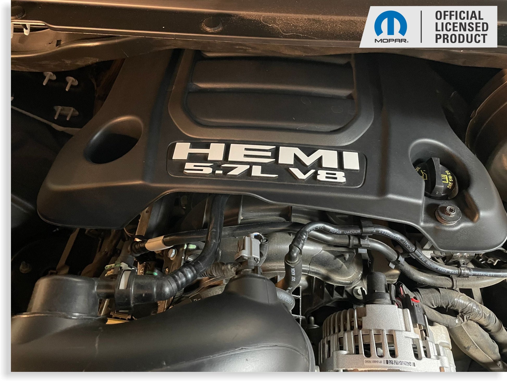 HEMI 5.7L V8 Engine Cover Decals   - 2019-2024,2026 Ram 1500 - Ram19:EC57-01-Ram19:EC57-03-Ram19:EC57-02-Ram19:EC57-04-Ram19:EC57-05-  DRIVEN - 3