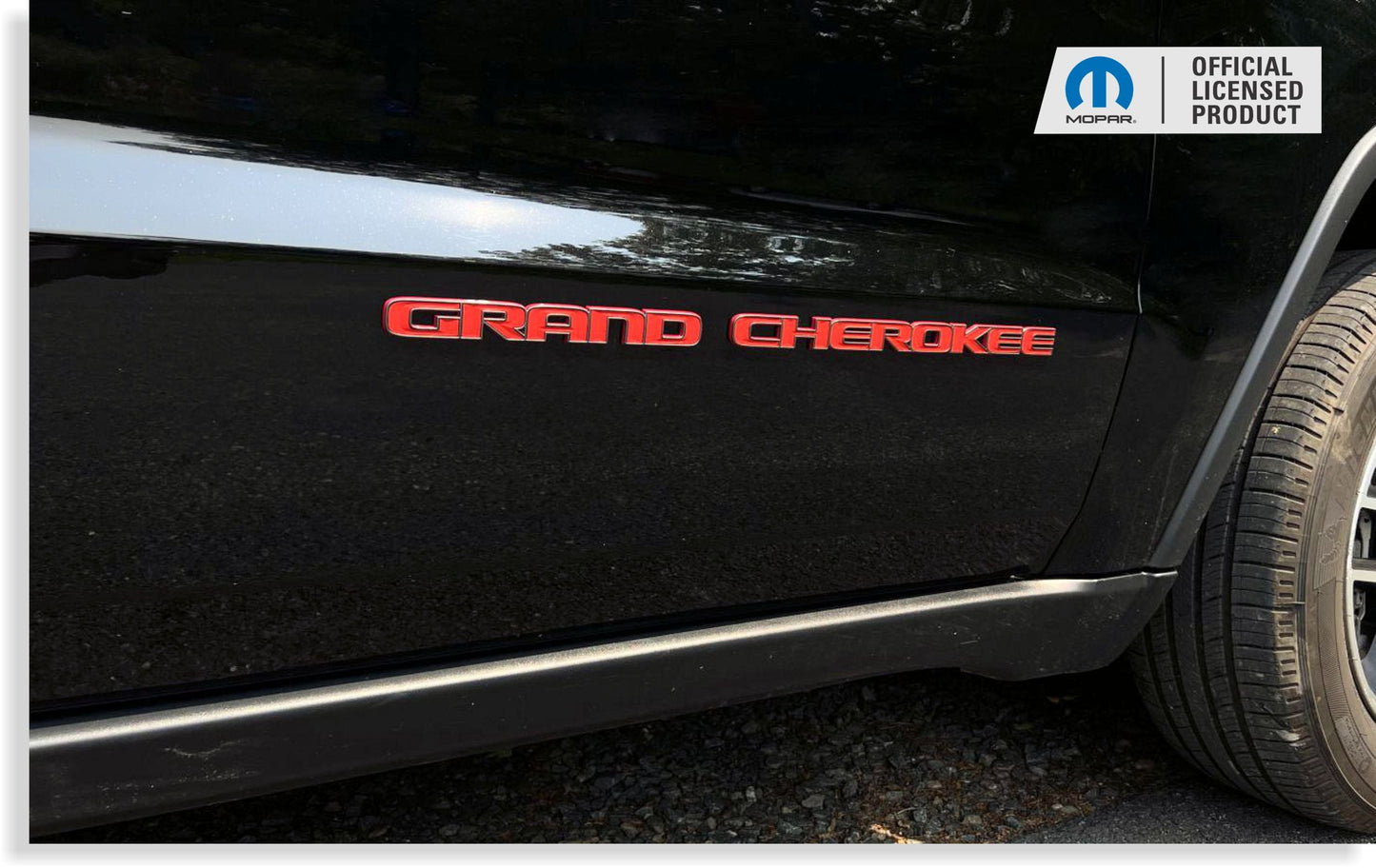 GRAND CHEROKEE Door Emblem Overlay Decal set - 2017-2022 Grand Cherokee WK2 - sku-44611176825019-sku-44611176857787-sku-44611176890555-sku-44611176923323-sku-44611176956091-  DRIVEN - 6