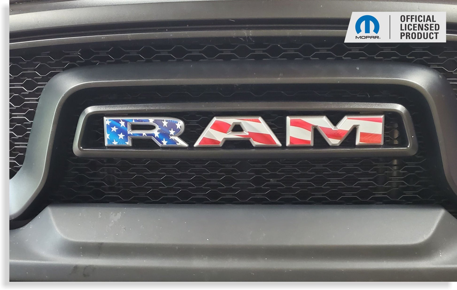 RAM Grille Emblem Overlay Decal   - 2019-2024 Ram 1500 Classic Warlock - Ram:ClassicWarlock-Front-01-Ram:ClassicWarlock-Front-03-Ram:ClassicWarlock-Front-02-Ram:ClassicWarlock-Front-04-Ram:ClassicWarlock-Front-05-  DRIVEN - 5