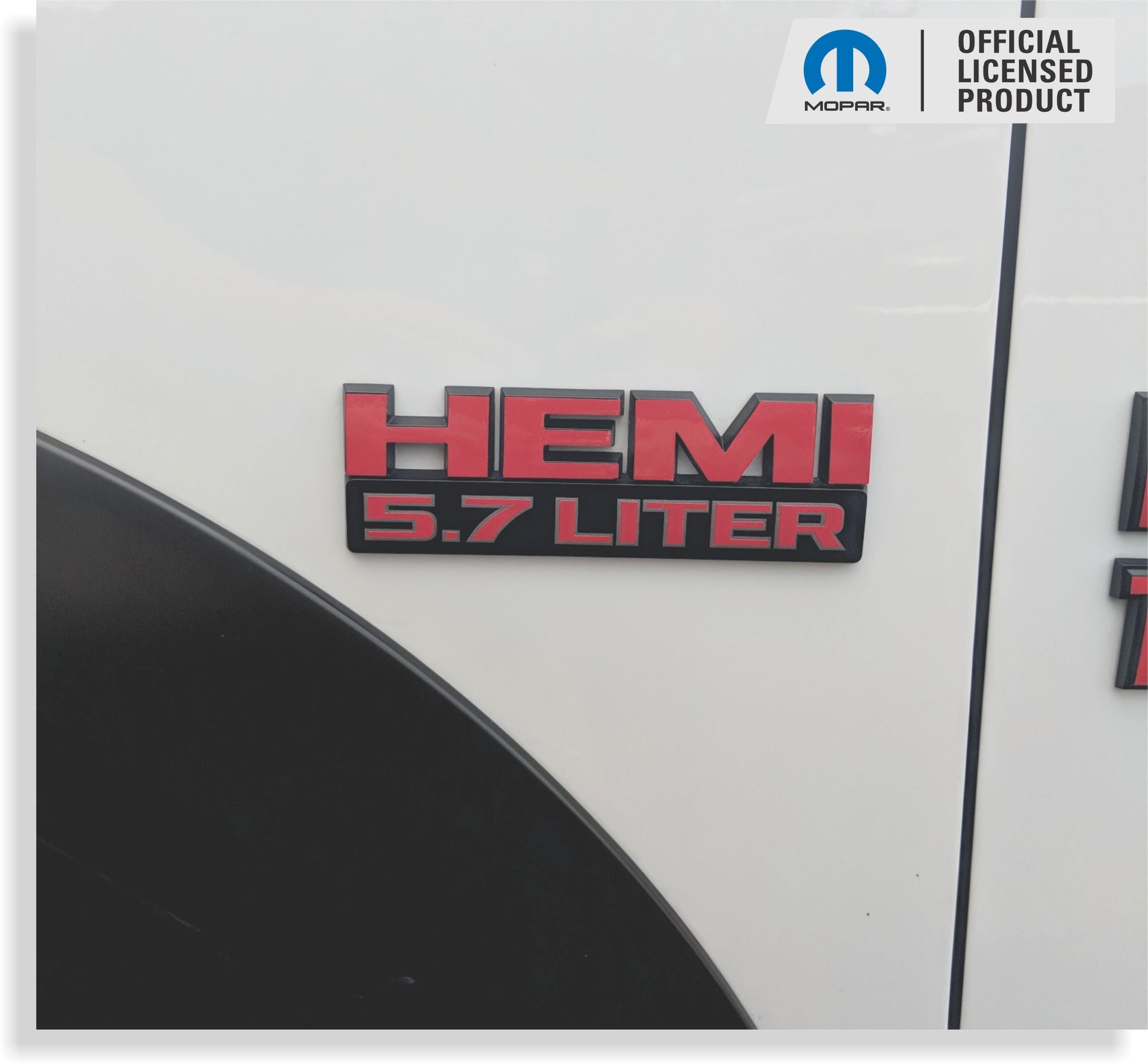 HEMI 5.7 LITER Emblem Overlay Decals - 2013-2018 Ram - Ram:HEMI57-B-01-Ram:HEMI57-B-02-Ram:HEMI57-B-03-Ram:HEMI57-B-04-Ram:HEMI57-B-05-  DRIVEN - 5