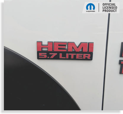 HEMI 5.7 LITER Emblem Overlay Decals - 2013-2018 Ram - Ram:HEMI57-B-01-Ram:HEMI57-B-02-Ram:HEMI57-B-03-Ram:HEMI57-B-04-Ram:HEMI57-B-05-  DRIVEN - 5
