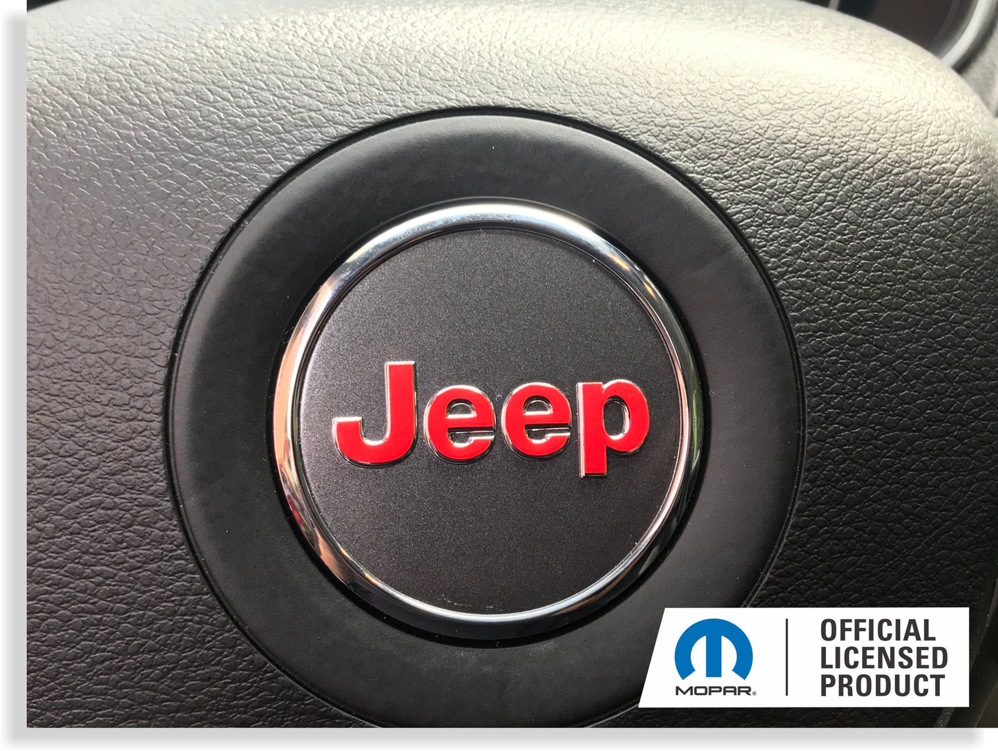 Steering Wheel Emblem Overlay Decal   - 14-23 Cherokee - Jeep-SWO:Cherokee-01-Jeep-SWO:Cherokee-02-Jeep-SWO:Cherokee-03-Jeep-SWO:Cherokee-04-Jeep-SWO:Cherokee-05-  DRIVEN - 7
