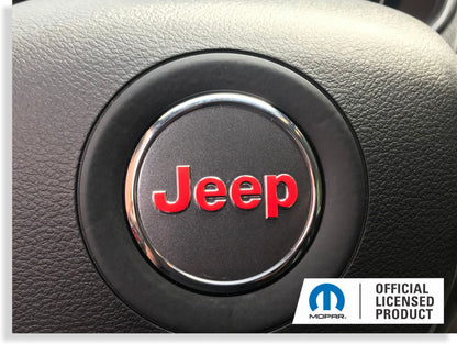 Steering Wheel Emblem Overlay Decal   - 14-23 Cherokee - Jeep-SWO:Cherokee-01-Jeep-SWO:Cherokee-02-Jeep-SWO:Cherokee-03-Jeep-SWO:Cherokee-04-Jeep-SWO:Cherokee-05-  DRIVEN - 7