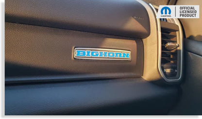 BIGHORN Glove Box Inlay Decal  - 2019-2026 Ram Bighorn - Ram19:Bighorn-GB-01-Ram19:Bighorn-GB-03-Ram19:Bighorn-GB-02-Ram19:Bighorn-GB-04-Ram19:Bighorn-GB-05-  DRIVEN - 3