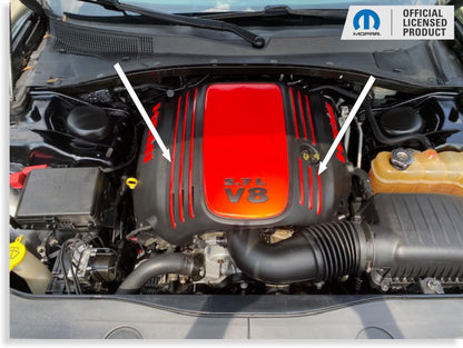 Engine Cover STRIPE Decals - 09-23 Challenger 5.7L - Challenger:EC-Stripes-01-Challenger:EC-Stripes-03-Challenger:EC-Stripes-02-Challenger:EC-Stripes-04-Challenger:EC-Stripes-05-  DRIVEN - 1