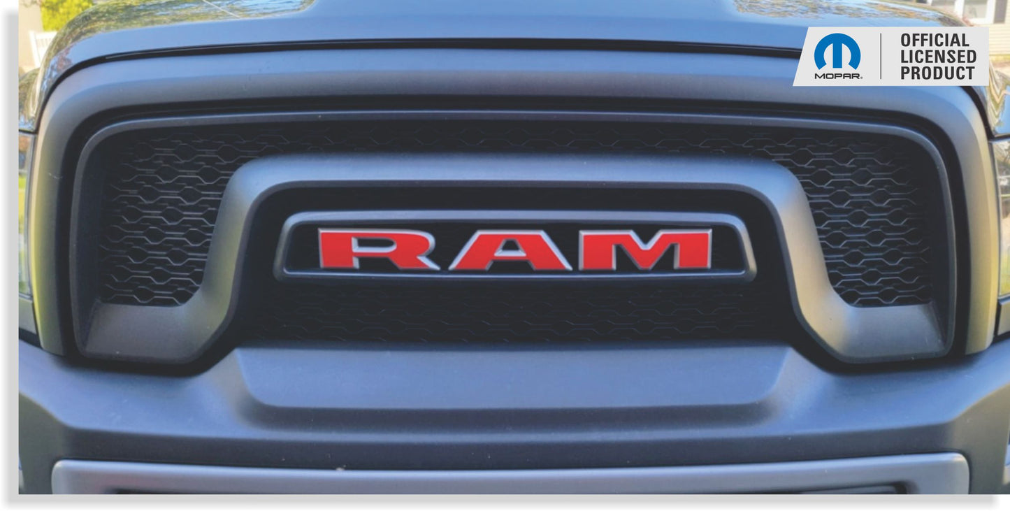 RAM Grille Emblem Overlay Decal   - 2019-2024 Ram 1500 Classic Warlock - Ram:ClassicWarlock-Front-01-Ram:ClassicWarlock-Front-03-Ram:ClassicWarlock-Front-02-Ram:ClassicWarlock-Front-04-Ram:ClassicWarlock-Front-05-  DRIVEN - 13