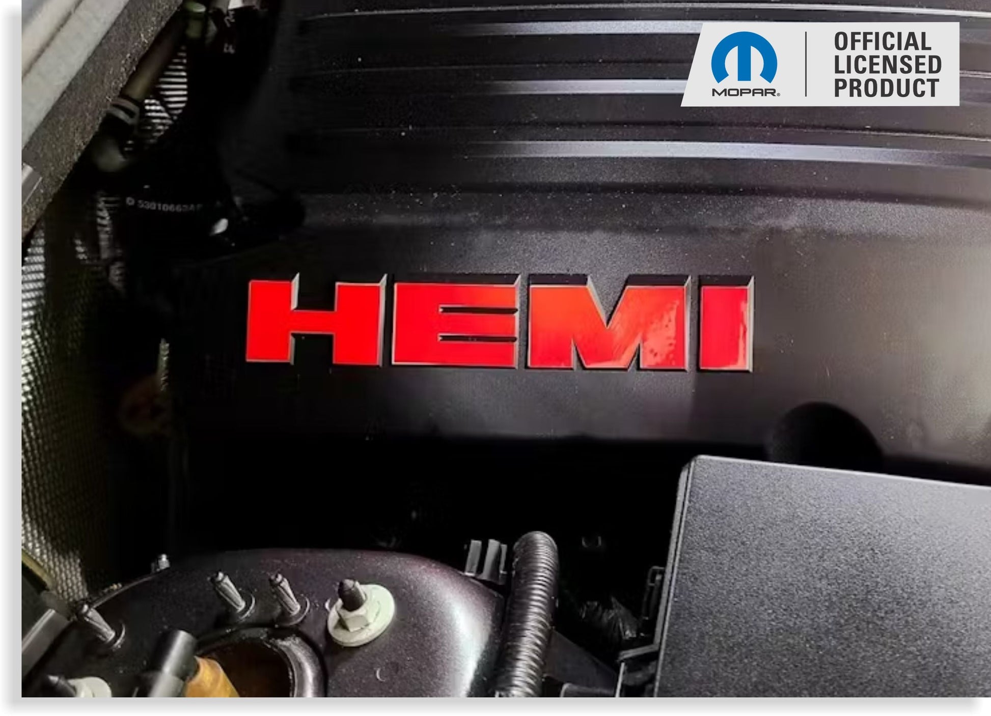 HEMI Lettering Engine Cover Decals - 06-23 Charger R/T - Charger:EC-HEMI-01-Charger:EC-HEMI-02-Charger:EC-HEMI-03-Charger:EC-HEMI-04-Charger:EC-HEMI-05-  DRIVEN - 9