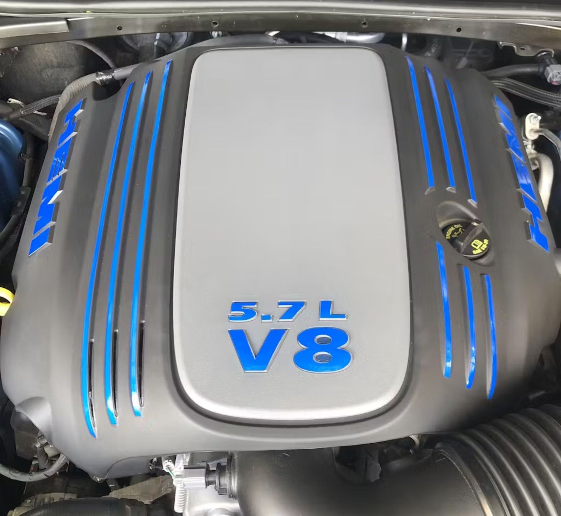 Engine Cover STRIPE Decals - 09-23 Challenger 5.7L - Challenger:EC-Stripes-01-Challenger:EC-Stripes-03-Challenger:EC-Stripes-02-Challenger:EC-Stripes-04-Challenger:EC-Stripes-05-  DRIVEN - 13