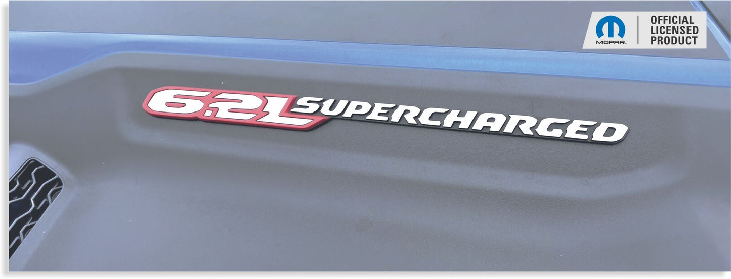 6.2L Supercharged Hood Emblem Overlay Decals  - 2021-2024 Ram TRX - sku-44717220102331-sku-44717220135099-sku-44717220167867-sku-44717220200635-sku-44717220233403-  DRIVEN - 1