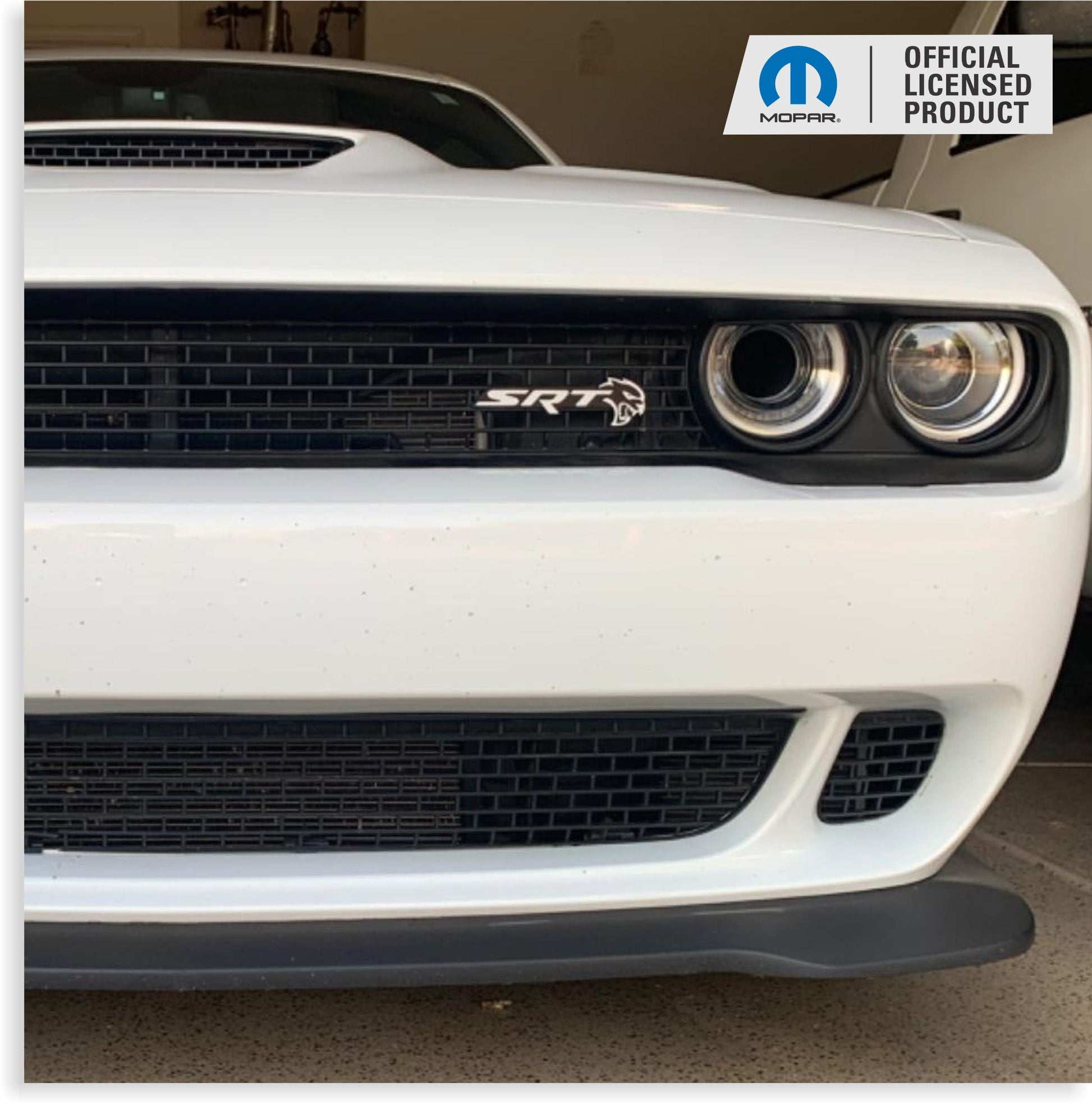 SRT Front and Rear Emblem Overlay Decals - 18-23 Challenger SRT Hellcat - sku-44665709134011-sku-44665709166779-sku-44665709199547-sku-44665709232315-sku-44665709265083-  DRIVEN - 3