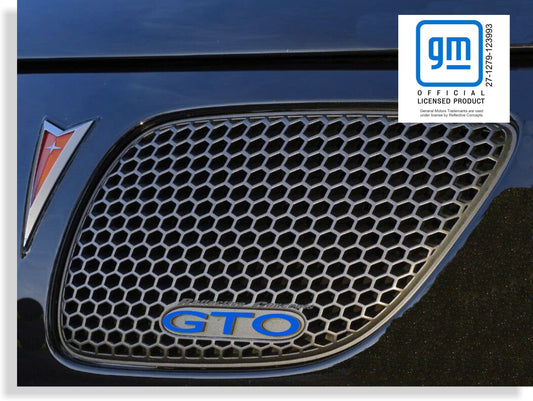 GTO Grille Emblem Overlay Decal - PO:GTO:GRILLE-B-01-PO:GTO:GRILLE-B-02-PO:GTO:GRILLE-B-03-PO:GTO:GRILLE-B-04-PO:GTO:GRILLE-B-05-  DRIVEN - 1
