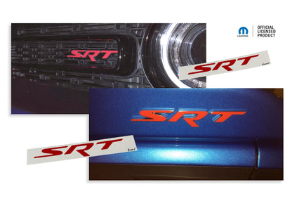 SRT Front and Rear Badge Overlay Decals - 2015-2018 Dodge Challenger SRT 392 - sku-43390624858299-sku-43390624891067-sku-43390624923835-sku-43390624956603-sku-43390624989371-  DRIVEN - 1