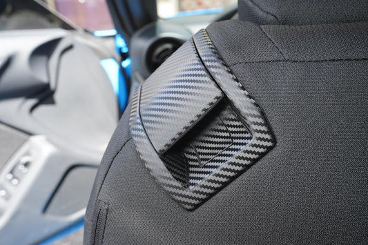 Rear Seat Access 3D Carbon Overlays (Left / Right Pair) - 2022+ BRZ / GR86 - 22BRZREARACC-3DB-  DRIVEN - 2