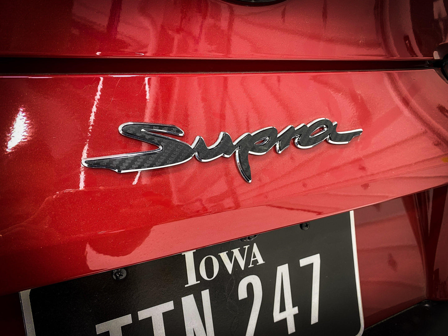 Rear Supra Emblem Overlay (Various Colors) - 2020+ Supra - A90REMB-RD-A90REMB-WH-A90REMB-BL-A90REMB-HB-A90REMB-MN-  DRIVEN - 2