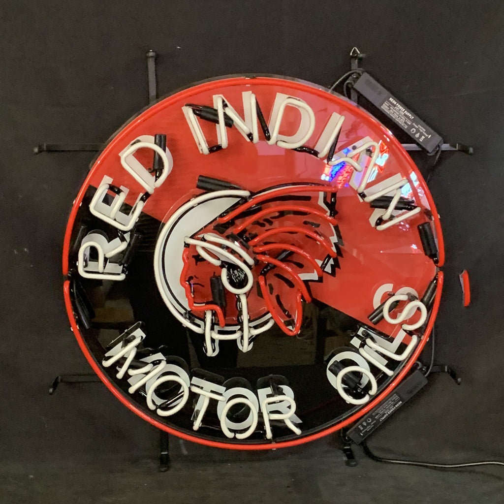 Red Indian Motor Oils Neon Sign Light - ME961-  DRIVEN - 4