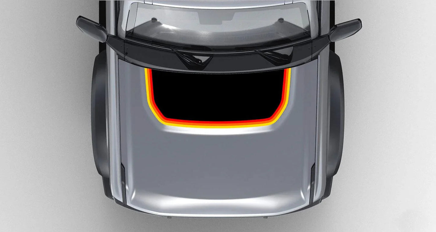 Retro Stripes Hood Overlay (Matte or Gloss) - 2021+ Bronco - 21BRONCORETHD-M-21BRONCORETHD-G-21BRONCORETHD-MX2-21BRONCORETHD-GX2-  DRIVEN - 1