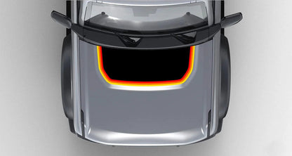 Retro Stripes Hood Overlay (Matte or Gloss) - 2021+ Bronco - 21BRONCORETHD-M-21BRONCORETHD-G-21BRONCORETHD-MX2-21BRONCORETHD-GX2-  DRIVEN - 1