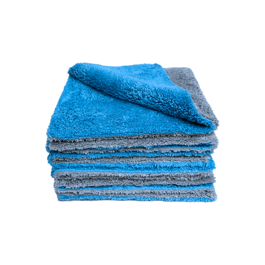 Royal Plush Double Pile Microfiber Detailing Towel Blue/Gray (16 inch x 16 in, 700 GSM) - 6 Pack - BGDUO16-06-  DRIVEN - 1