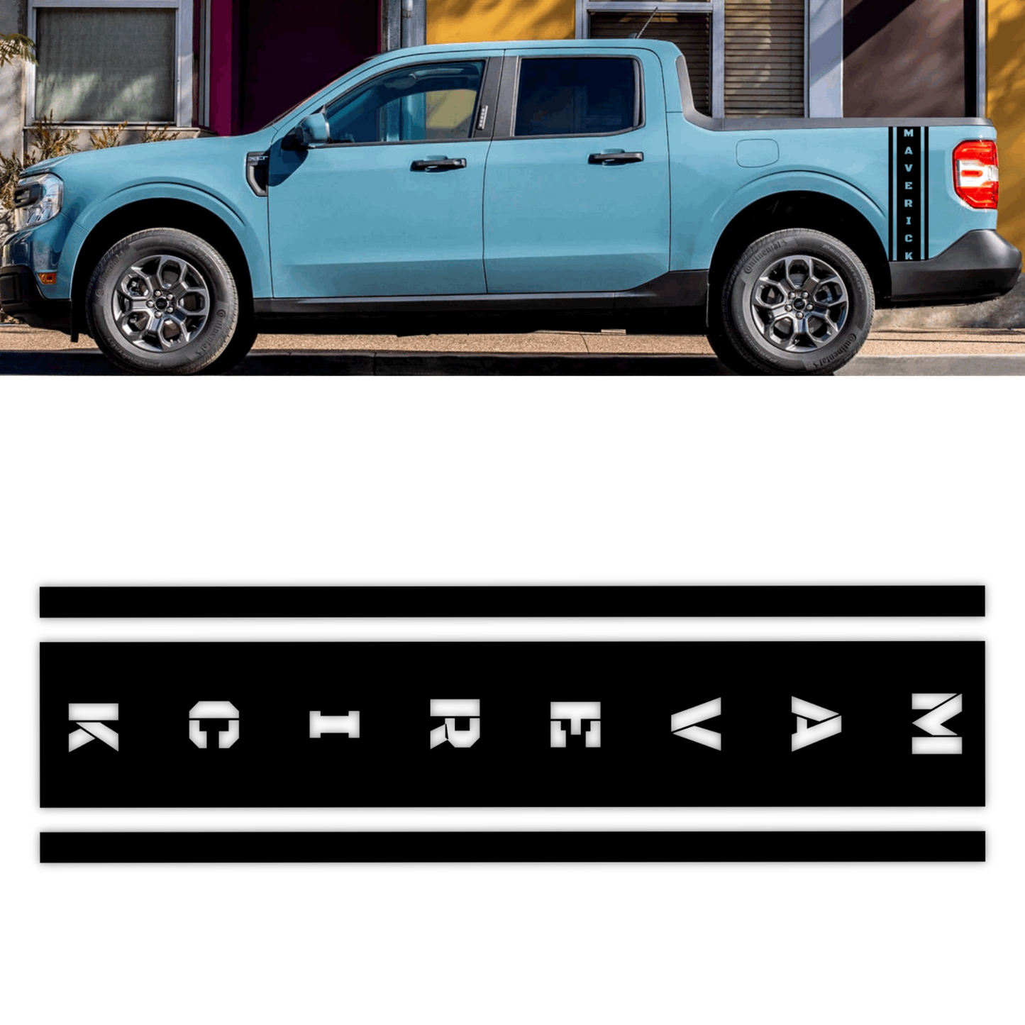 Side Decal Vinyl Sticker Fits 2021-2023 Ford Maverick (1-Piece) - sku-41629525868676-sku-41629525901444-  DRIVEN - 1