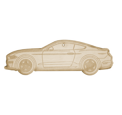 ZSPEC Laser-Engraved Wood Ornament, Style: Ford Mustang Late-Model, Birch, ~5" - ZSD-561962-  DRIVEN - 1