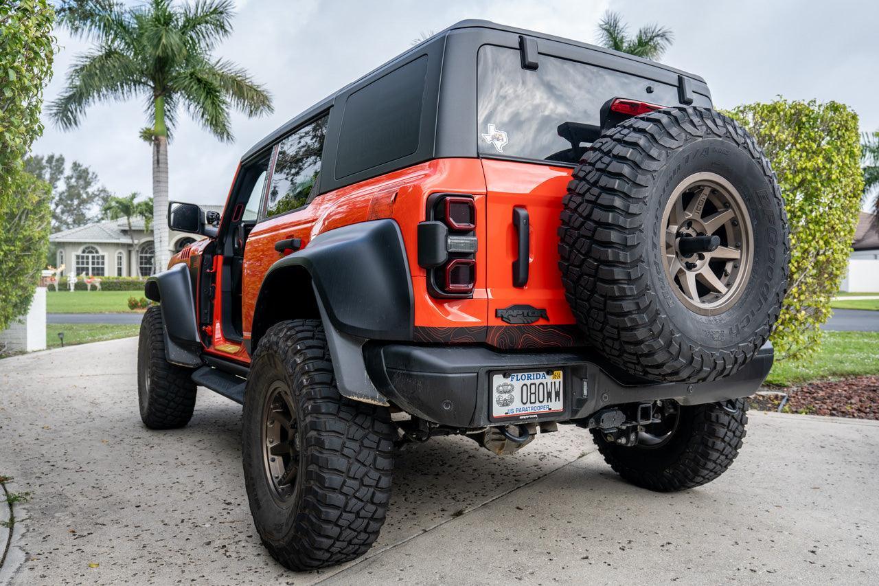 Safari Topo Lower Rear Tailgate Overlays - 2021+ Bronco - 21BRNSAFDRLWR-TOPOCLST-21BRNSAFDRLWR-MB-21BRAPSAFDRLWR-TOPOCLST-21BRAPSAFDRLWR-MB-  DRIVEN - 2