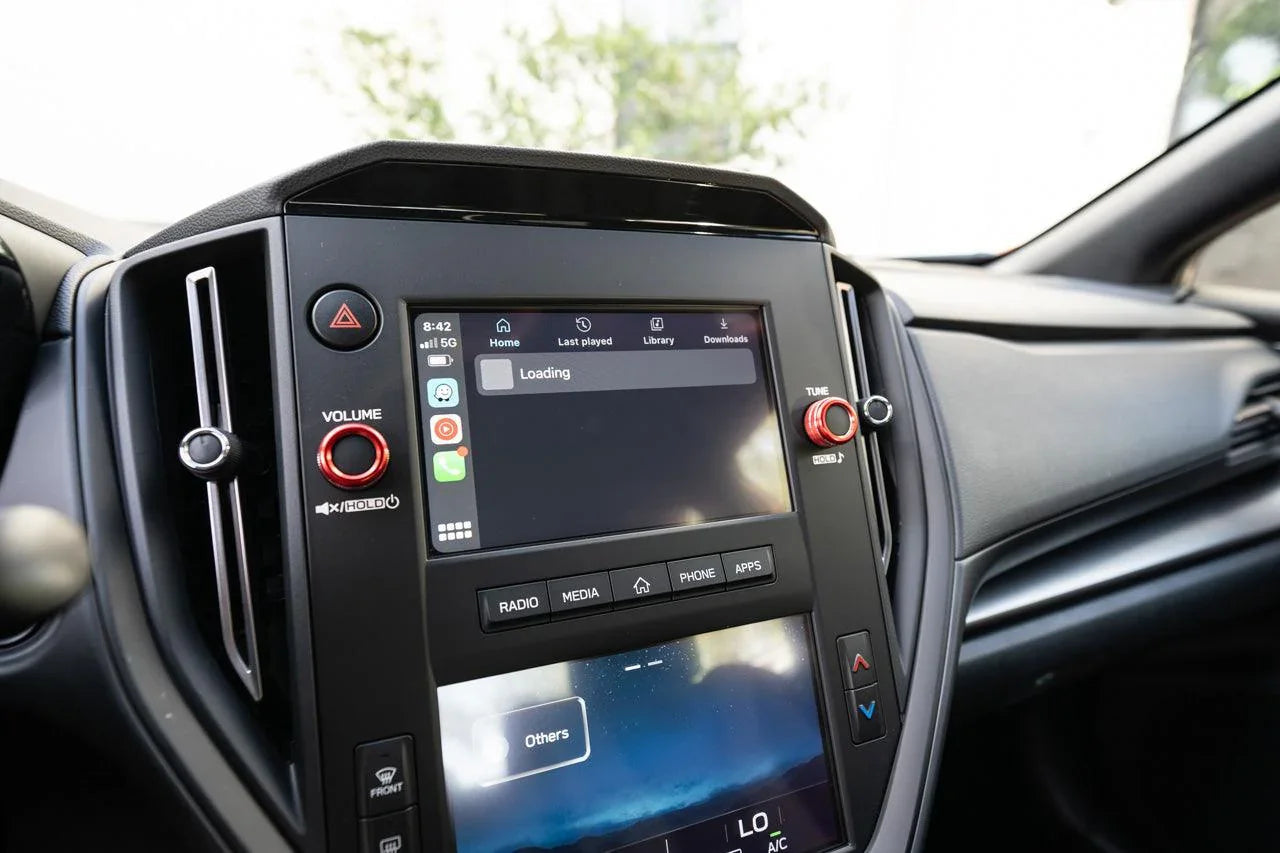 SFB CNC Radio Knobs fits 2022+ Subaru WRX - 22WRXKNOBRD.RD-22WRXKNOBRD.BK-22WRXKNOBRD.BL-  DRIVEN - 1