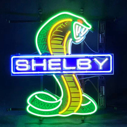 Blue Shelby Auto Car Green Cobra Neon Light Sign - CN028-  DRIVEN - 3