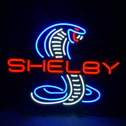 Red Shelby Auto Car Blue Cobra Neon Light Sign - CN026-  DRIVEN - 2