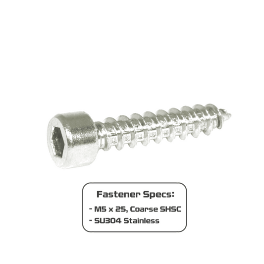 ZSPEC M5x25mm Coarse Socket-Head Socket Cap SHSC Fasteners, Stainless, 10-Pack - ZSD-565977-  DRIVEN - 2