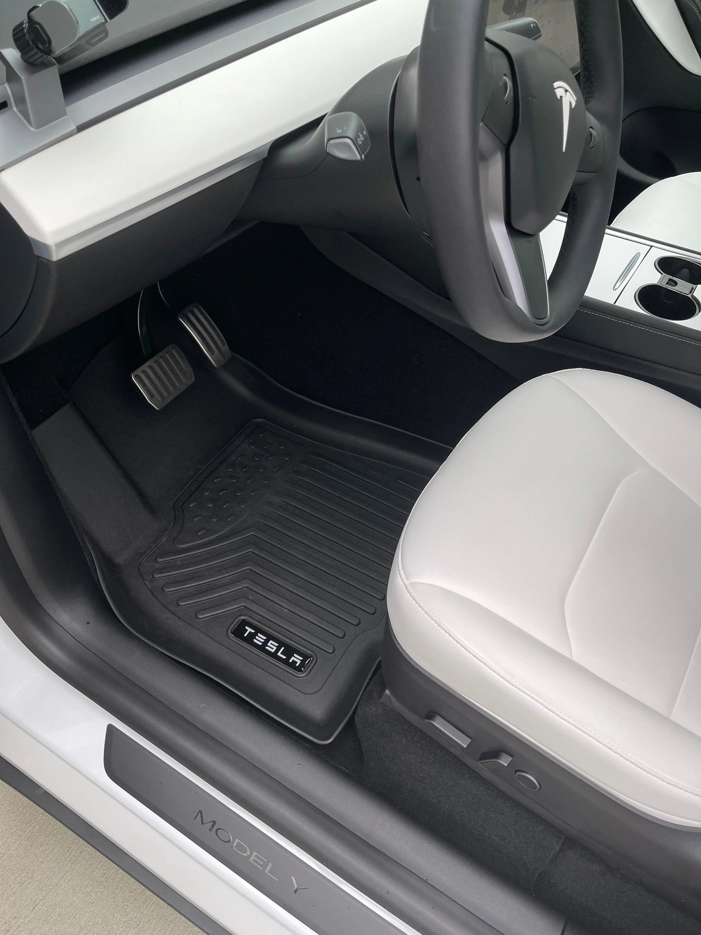 Single Tesla Logo Emblem for Weathertech All Weather Floor Mats (Model S, Model X, Model 3, Model Y) - WTTESLA-  DRIVEN - 4