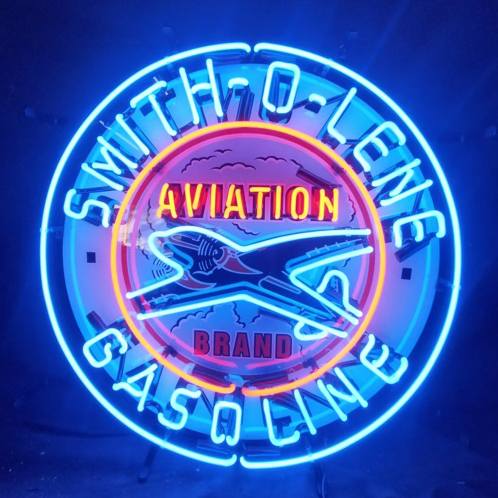 Blue Smith-o-lene Gasoline Aviation Brand Neon Signs Light - MEX162-  DRIVEN - 3