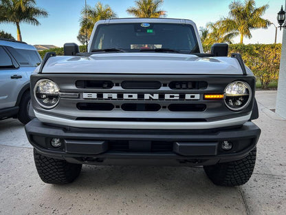 Smoked Signature Style Light Bar Overlays - 2021+ Bronco (Standard Headlights) - 21BRONCODRLDS-21BRONCODRLLS-21BRONCODRLST-21BRONCODRLCB-21BRONCODRLHC-  DRIVEN - 2