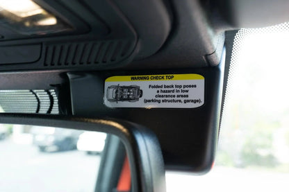 Soft Top Warning Labels - 2021+ Bronco - 21BRNSOFTWARN-SHORTER-21BRNSOFTWARN-SHORTBK-21BRNSOFTWARN-SHORTWH-21BRNSOFTWARN-TALLER-  DRIVEN - 4