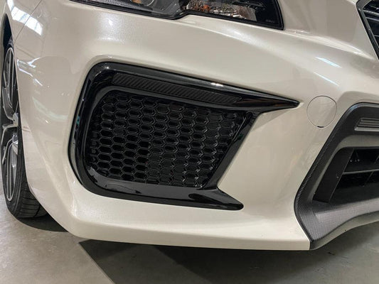 Special Edition Dark Smoke Carbon Fiber JDM DRL Bezel Overlays - 2018-2021 WRX / STI - 15WRXFGDRLCB-  DRIVEN - 1
