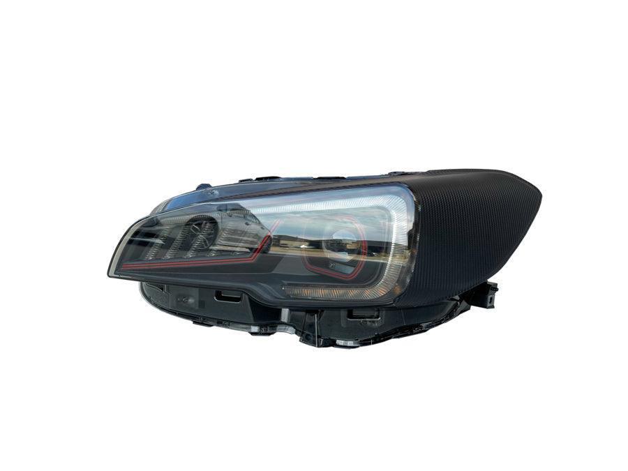 Special Edition Dark Smoke Carbon Fiber SubiSpeed Headlight Overlays - 2015-2021 WRX / STI - 15WRXSBSHLCB-  DRIVEN - 1