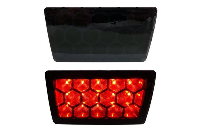 Special Edition Dark Smoke Honeycomb F1 / Rear Fog Light Overlay  - 2015-2024 Subaru WRX / STI - 15WRX-F1-DSHC-  DRIVEN - 1