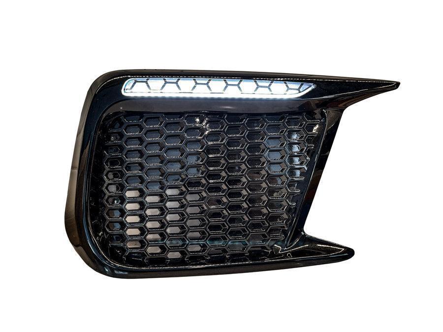 Special Edition Dark Smoke Honeycomb (Hex) JDM DRL Bezel Overlays - 2018-2021 WRX / STI - 15WRXFGDRLHC-  DRIVEN - 2