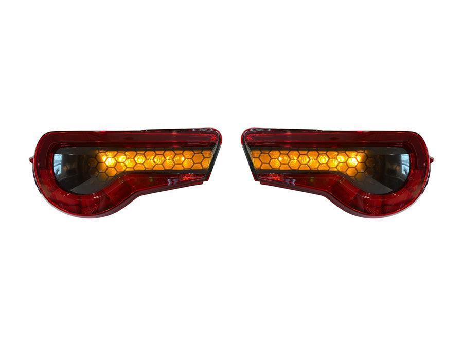 Special Edition Dark Smoke Honeycomb Tail Light Overlays - 2017-2021 Toyota 86 / Subaru BRZ - 1786TLDSHC-  DRIVEN - 1