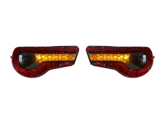 Special Edition Dark Smoke Honeycomb Tail Light Overlays - 2017-2021 Toyota 86 / Subaru BRZ - 1786TLDSHC-  DRIVEN - 1