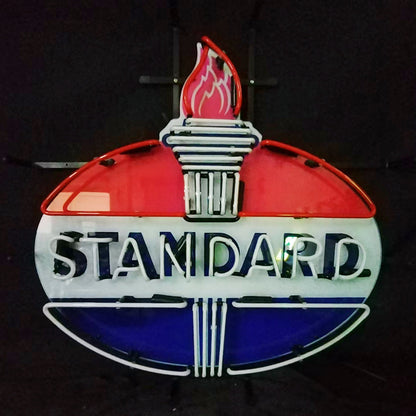 Torch with Standard Gasoline Neon Light Sign - MA046-  DRIVEN - 3