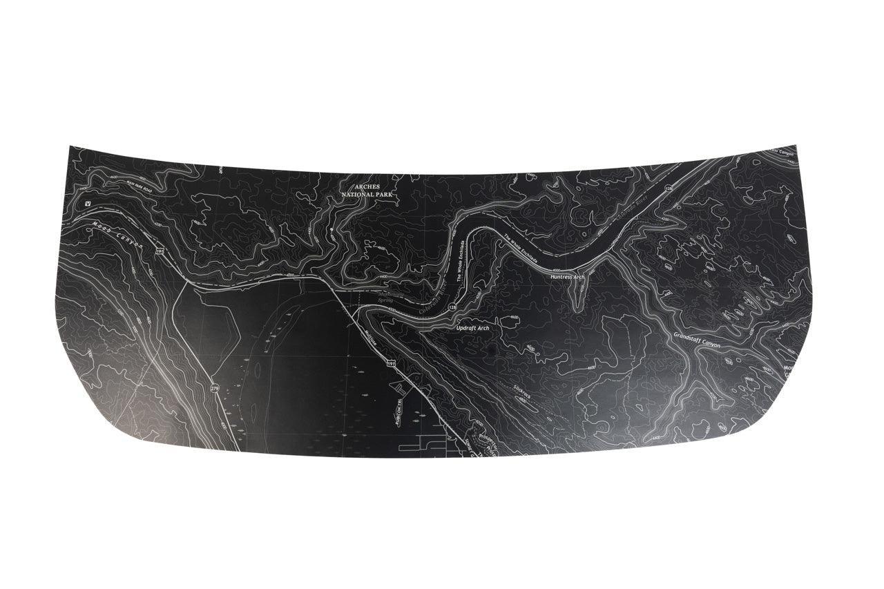 Stealth Black Arches National Park Topographic Map Hood Overlay (Printed Series) - 2021+ Bronco - 21BROTOPOBLKARCH-21BROTOPOBLKARCH-X2-  DRIVEN - 6