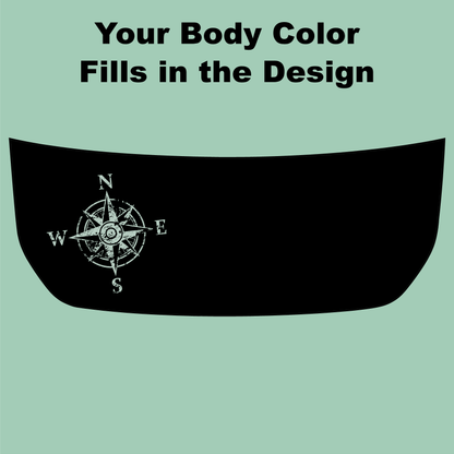 Stealth Black Compass Rose Hood Overlay (Printed Series) - 2021+ Bronco - 21BROTOPOBLKCR-21BROTOPOBLKCR-X2-21BROTOPOBLKCRW-21BROTOPOBLKCR-X2-21BROTOPOBLKCRB-  DRIVEN - 4